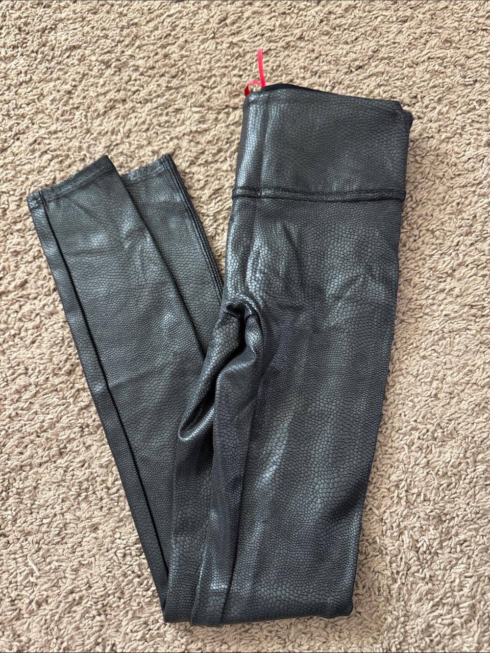 SPANX Black Shapewear Leggings with Red Brand Tab